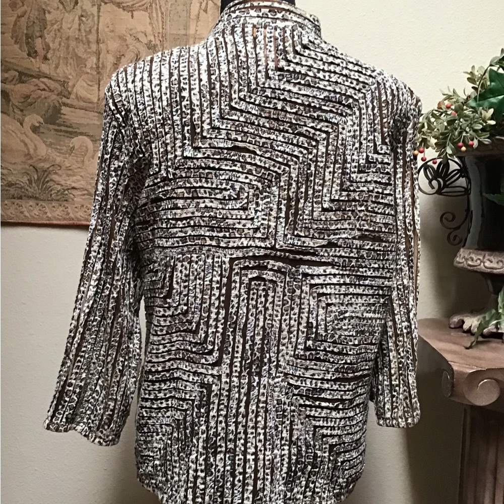 Jacket By Multiples, Size Large, 3/4 Sleeve, Zipp… - image 4